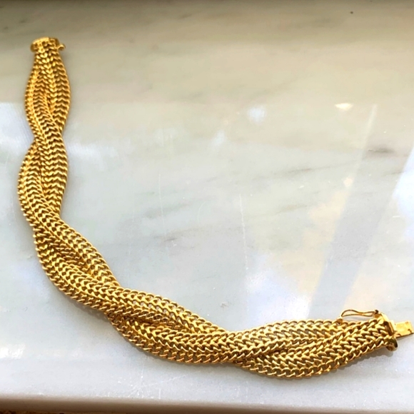 Vintage 14KT Double Interlocked Byzantine Bracelet - Picture 1 of 7